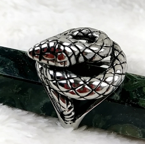 Serpent Snake Ring Hypoallergenic Unisex - Picture 3 of 15